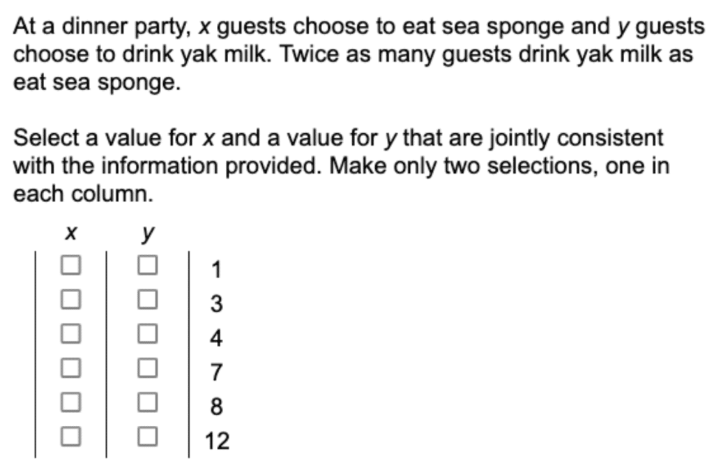 Example of a two-part analysis question